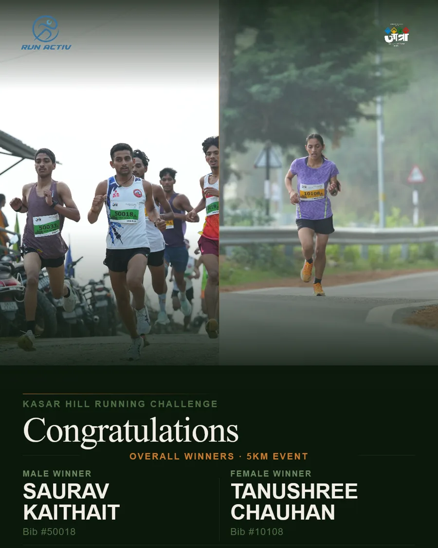 5K winners, male and female, Kasar Hill Running Challenge.